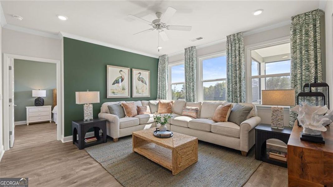 Furnished interior view inside a new home in Oak Ridge Meadows - Active Adult, Locust Grove (Image 9). Furnished interior view inside a new home in Oak Ridge Meadows - Active Adult, Locust Grove (Image 9).