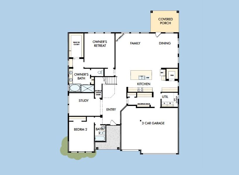 2D floor plan layout for the The Meadows by David Weekley Homes in Prairieland Village 60' Homesites, Cypress, TX (Image 6).