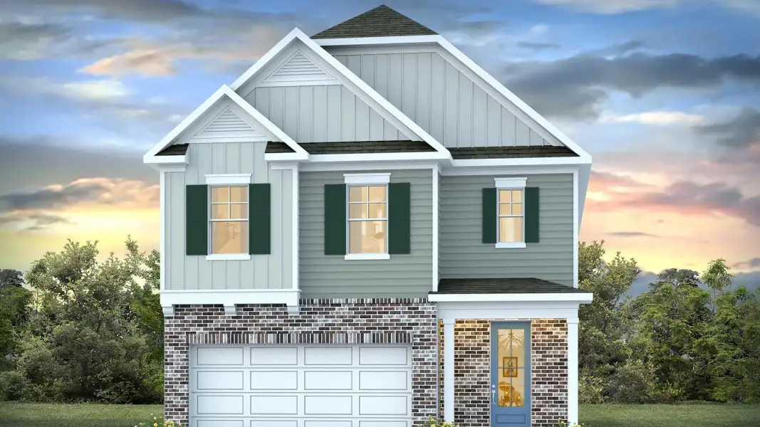 Representative exterior photo of a completed home built from the Woodstock by D.R. Horton in Riverlake, Supply, NC (Image 13).