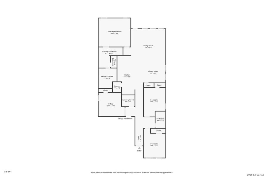 2D floor plan layout of this home in Hightop Ridge, Converse, TX (Image 3).