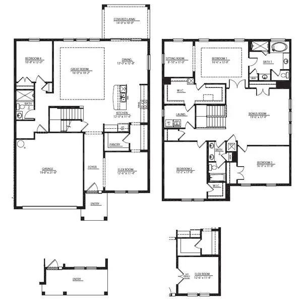 2D floor plan layout of this home in Angeline, Land O' Lakes, FL (Image 2).