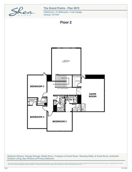 2D floor plan layout of this home in The Grand Prairie 60', Hockley, TX (Image 4). 2D floor plan layout of this home in The Grand Prairie 60', Hockley, TX (Image 4).