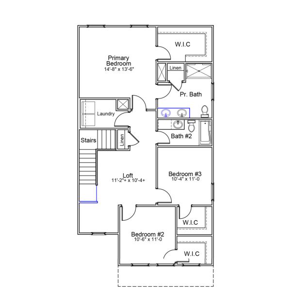 2D floor plan layout of this home in Central Creek, Goose Creek, SC (Image 6).