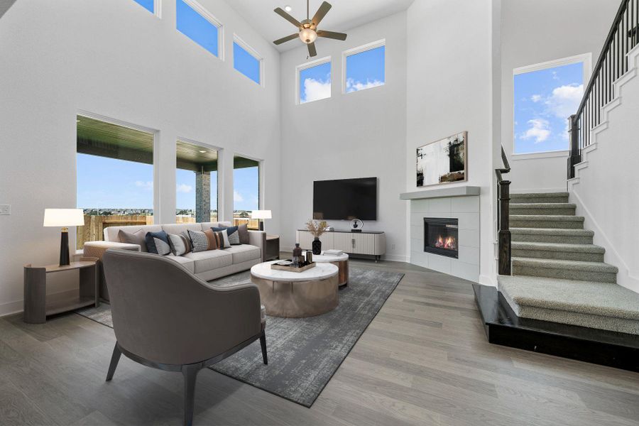 Open Concept Family Room - Virtually Staged