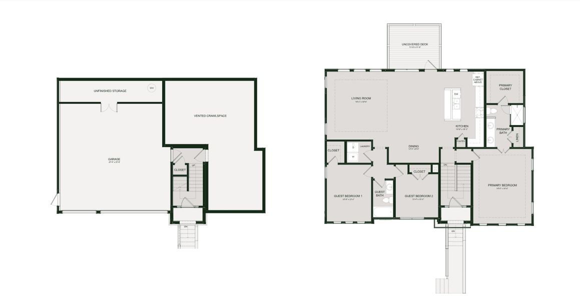 2D floor plan layout for the The Amelia by Greentech Homes LLC in The Thicket at Sedman Hills, Hixson, TN (Image 3). 2D floor plan layout for the The Amelia by Greentech Homes LLC in The Thicket at Sedman Hills, Hixson, TN (Image 3).