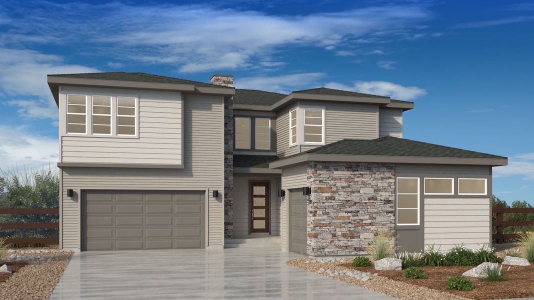 Representative exterior photo of a completed home built from the Steamboat Plus | A Multi-Gen Home by Taylor Morrison in Macanta, Castle Rock, CO (Image 19).