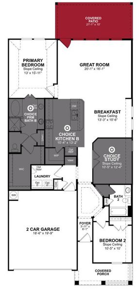 2D floor plan layout of this home in Bridgeland: Signature Collection, Cypress, TX (Image 2).