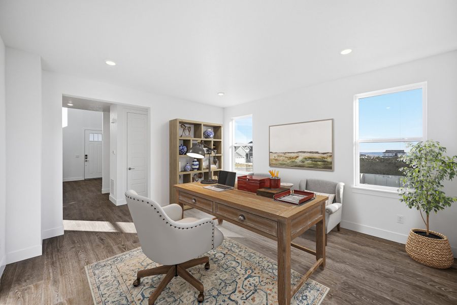 Furnished interior view inside a new home in Trailstone, Arvada (Image 7).