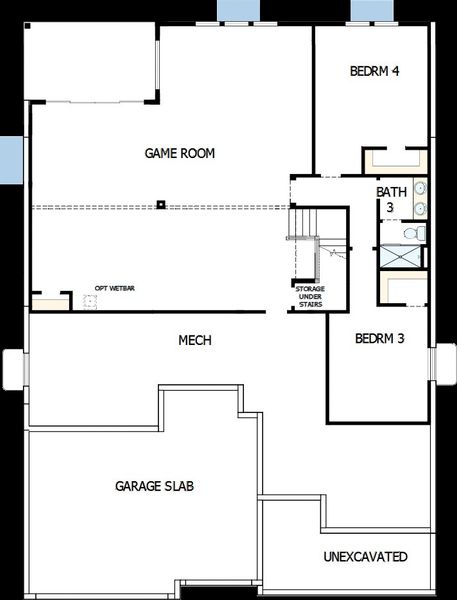 2D floor plan layout of this home in Cloverleaf - Pinnacle Collection, Monument, CO (Image 3).