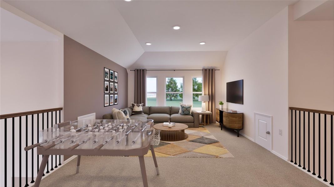 Furnished interior view inside a new home in Bridgeland, Cypress (Image 16). Furnished interior view inside a new home in Bridgeland, Cypress (Image 16).