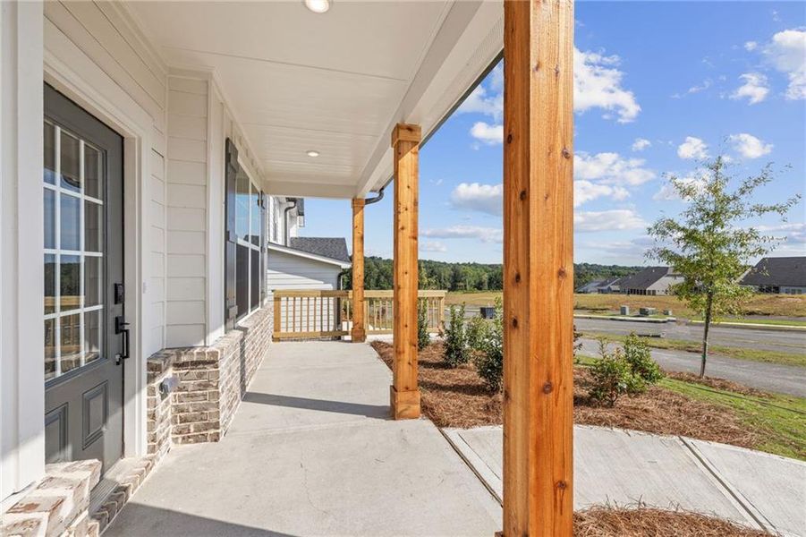 Exterior details and patio area of a home in The Estates at Gainesville Township, Gainesville (Image 8). Exterior details and patio area of a home in The Estates at Gainesville Township, Gainesville (Image 8).