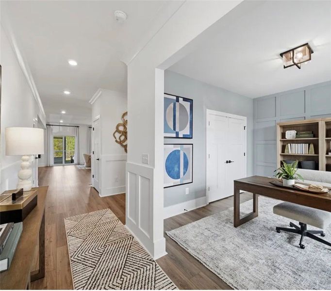 Enter a luminous entryway leading to a sophisticat Enter a luminous entryway leading to a sophisticat