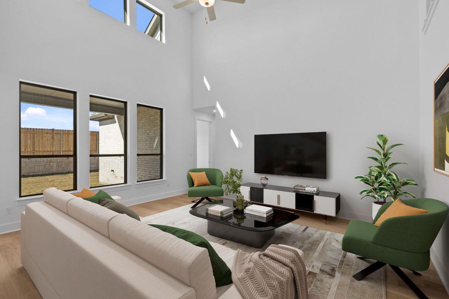 Open Concept Family Room - Virtually Staged