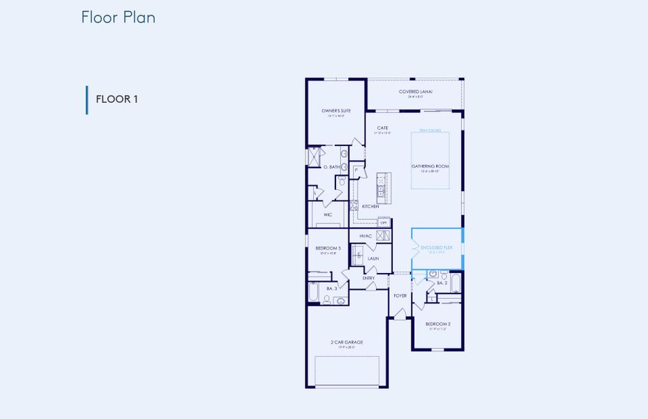 2D floor plan layout of this home in Riversong, Parrish, FL (Image 5).