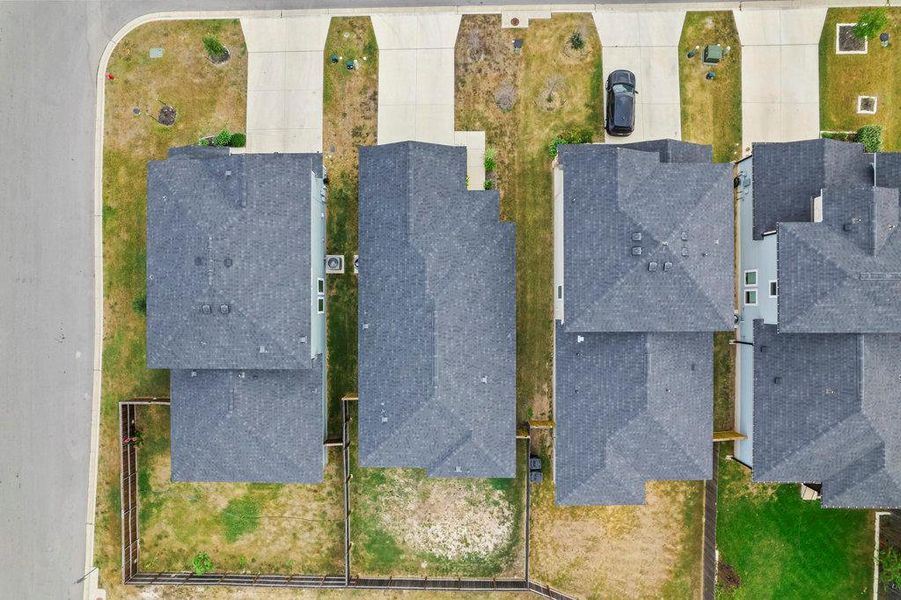 Aerial view of residential area