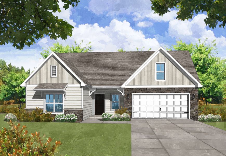 Representative rendering of the exterior for the Mercer by Center Park Homes (Image 19). Representative rendering of the exterior for the Mercer by Center Park Homes (Image 19).