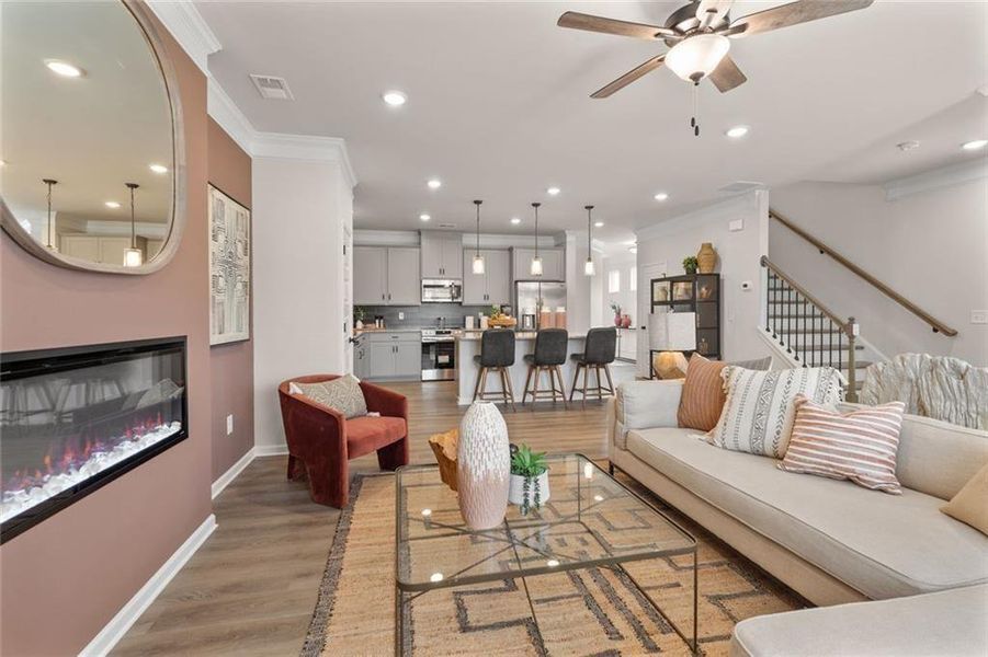 Furnished interior view inside a new home in Trinity Station, Auburn (Image 10).