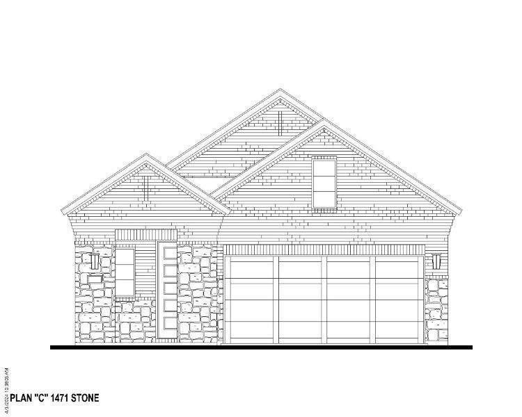 Plan 1471 Elevation C w/ Stone