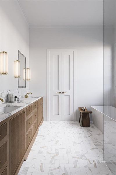 Furnished interior view inside a new home in , Dallas (Image 9).