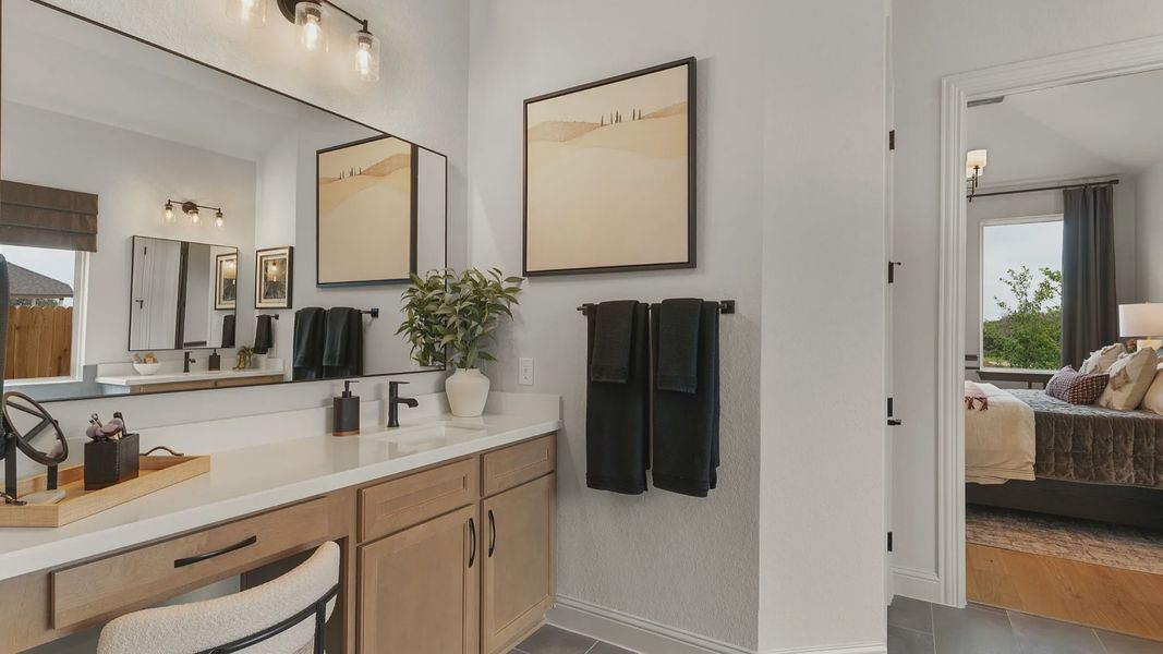 Representative furnished interior of a home built from the Rosewood by DRB Homes in The Crossvine, Schertz (Image 29).
