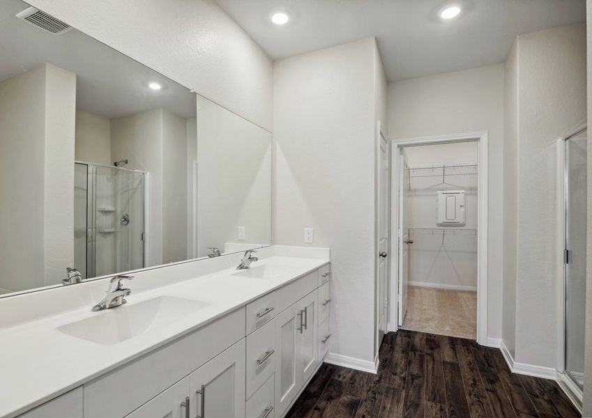 Dual sink vanity in master bathroom Dual sink vanity in master bathroom