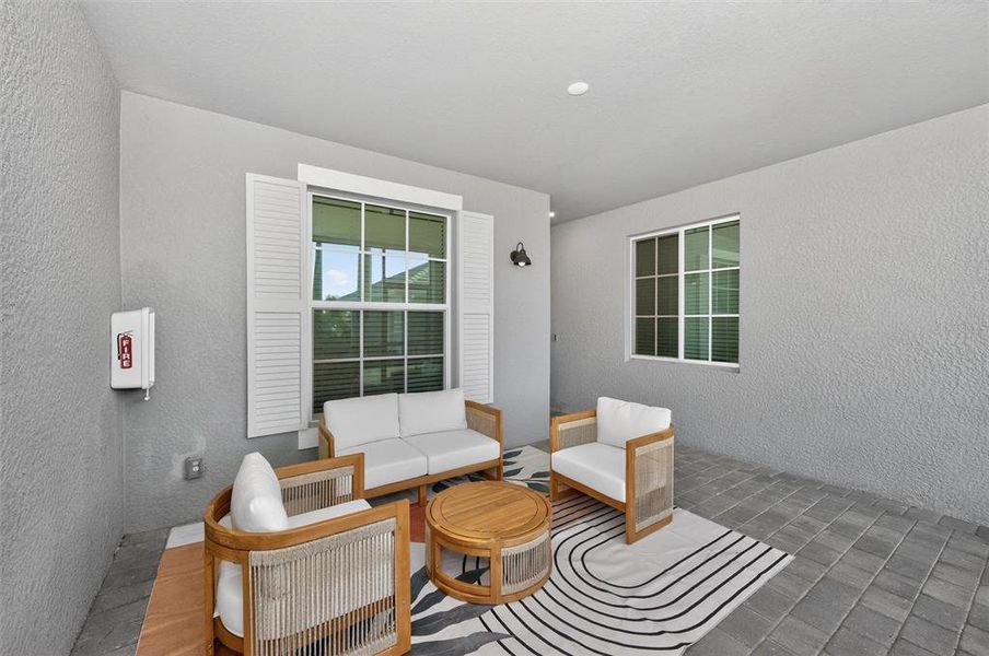 Exterior details and patio area of a home in Wellen Park Golf & Country Club, Venice (Image 34).