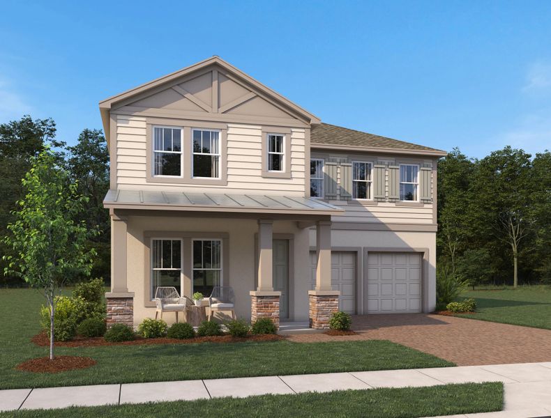 Representative exterior photo of a completed home built from the Griffin by Ashton Woods in Lake Cawood Traditional, Windermere, FL (Image 13).