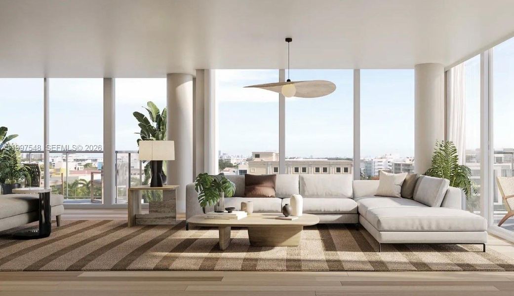 Furnished interior view inside a new home in The WELL Bay Harbor Islands, Bay Harbor Islands (Image 4).