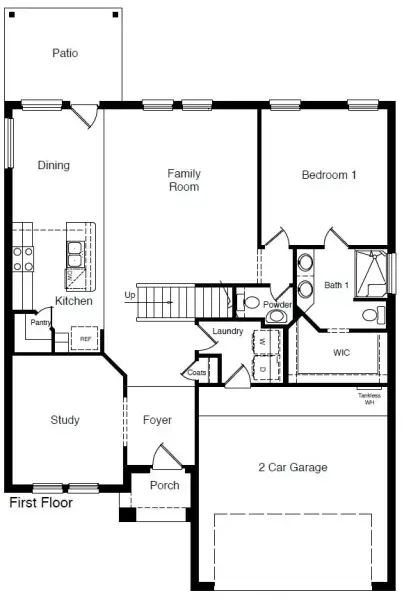 2D floor plan layout of this home in Yukon Ridge, Odessa, TX (Image 4).