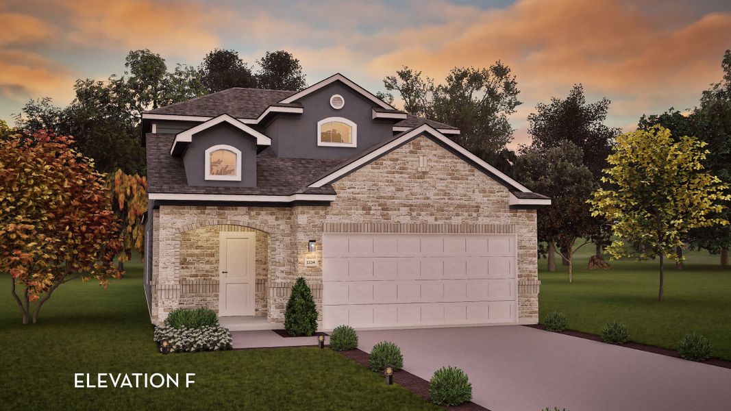 Representative exterior photo of a completed home built from the Mesquite by CastleRock Communities in The Canopies, Splendora, TX (Image 18).
