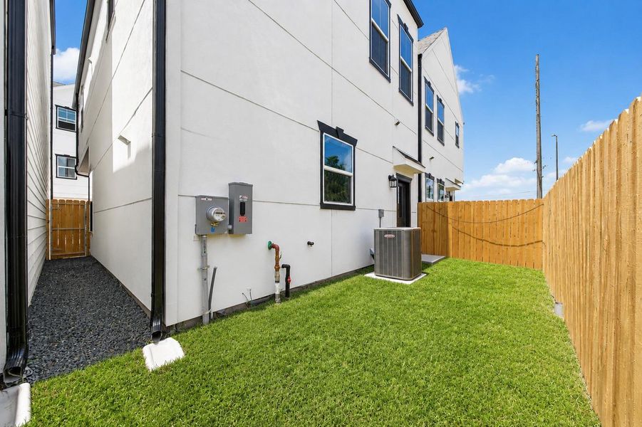 Private fenced backyard Private fenced backyard