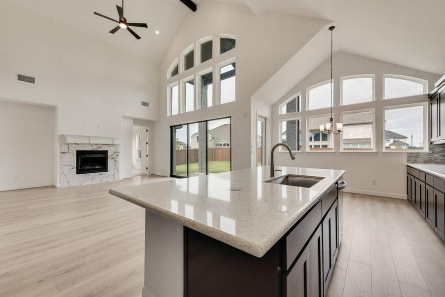 Furnished interior view inside a new home in Dominion of Pleasant Valley, Wylie (Image 10).