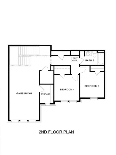 2D floor plan layout for the Estes by D.R. Horton in White Rock Trail Addition, Dallas, TX (Image 4). 2D floor plan layout for the Estes by D.R. Horton in White Rock Trail Addition, Dallas, TX (Image 4).
