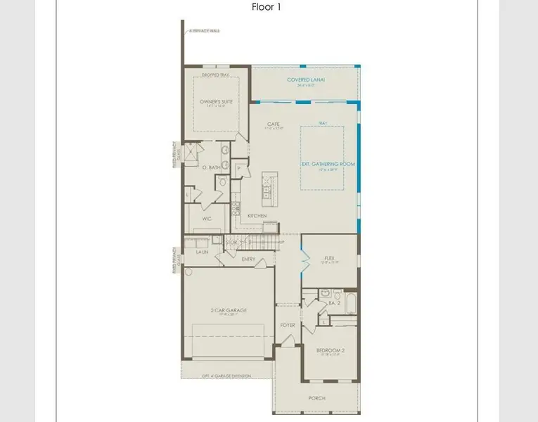 2D floor plan layout of this home in The Reserve at Eastpointe, Palm Beach Gardens, FL (Image 3).