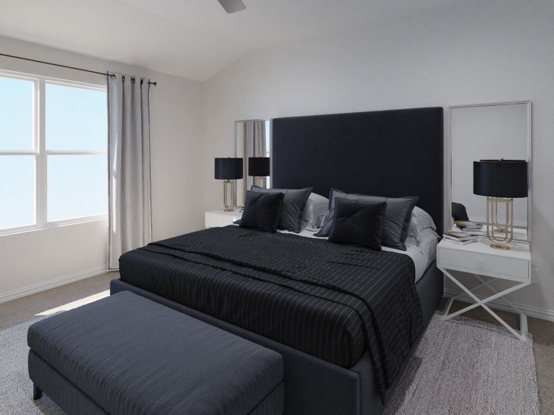 Enjoy the evening in your primary bedroom. Enjoy the evening in your primary bedroom.