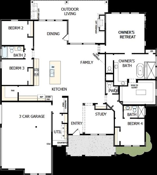 2D floor plan layout of this home in Thornebrook, Bulverde, TX (Image 2). 2D floor plan layout of this home in Thornebrook, Bulverde, TX (Image 2).