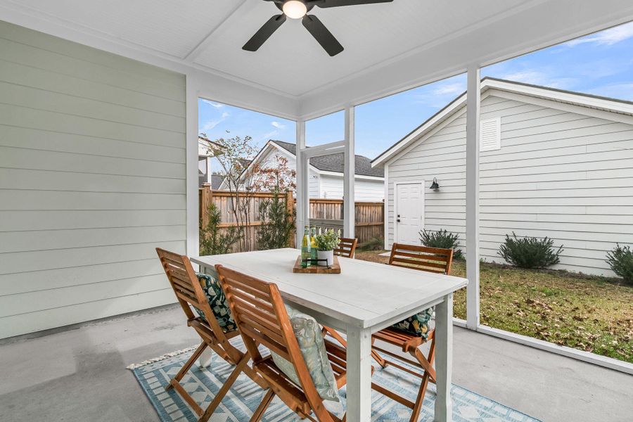 Exterior details and patio area of a home in Nexton - Midtown - The Park Collection, Summerville (Image 32).