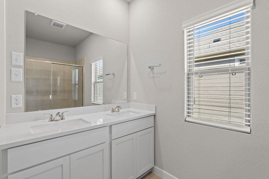 Primary Bath retreat with dual vanities Primary Bath retreat with dual vanities