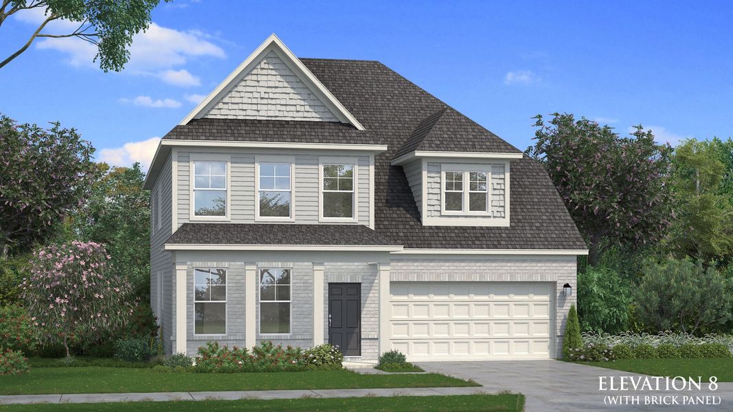 Representative exterior photo of a completed home built from the Wynwood by DRB Homes in Hamilton Lakes, Loganville, GA (Image 21).