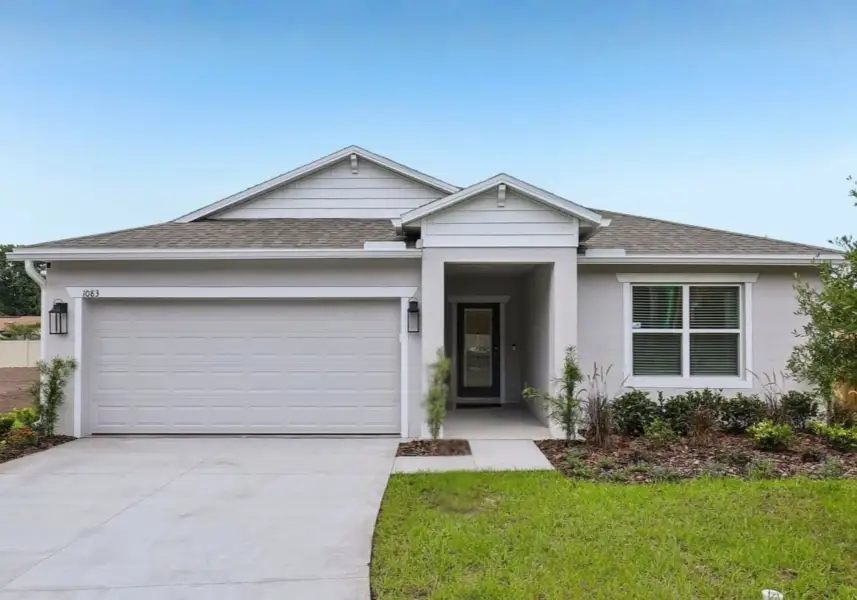 Representative exterior photo of a completed home built from the Miramar by Maronda Homes in Highland Park, Newberry, FL (Image 2). Representative exterior photo of a completed home built from the Miramar by Maronda Homes in Highland Park, Newberry, FL (Image 2).