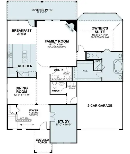 2D floor plan layout of this home in Marvida, Cypress, TX (Image 4).