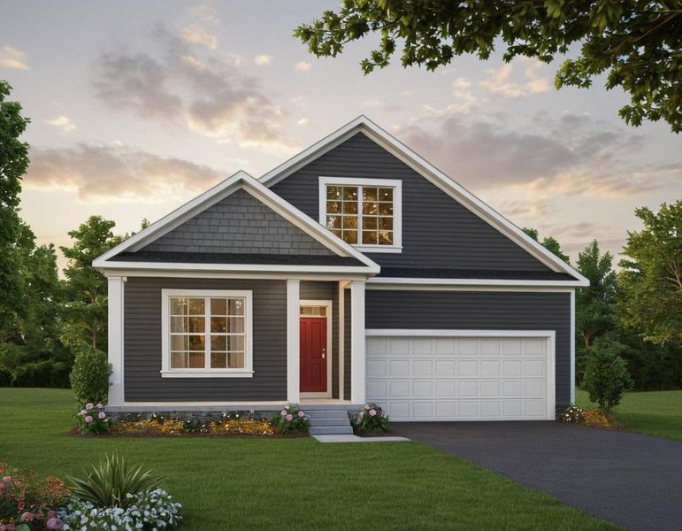 Front exterior of a new home in McCain's Station, Gallatin, TN, highlighting curb appeal (Image 1).