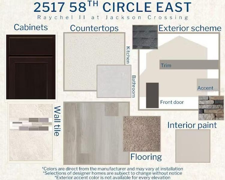 Sample of building materials used in homes in Jackson Crossing, Palmetto (Image 3). Sample of building materials used in homes in Jackson Crossing, Palmetto (Image 3).