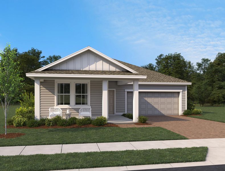 Representative exterior photo of a completed home built from the Douglas II by Ashton Woods in Ardisia Park Traditional, New Smyrna Beach, FL (Image 4).