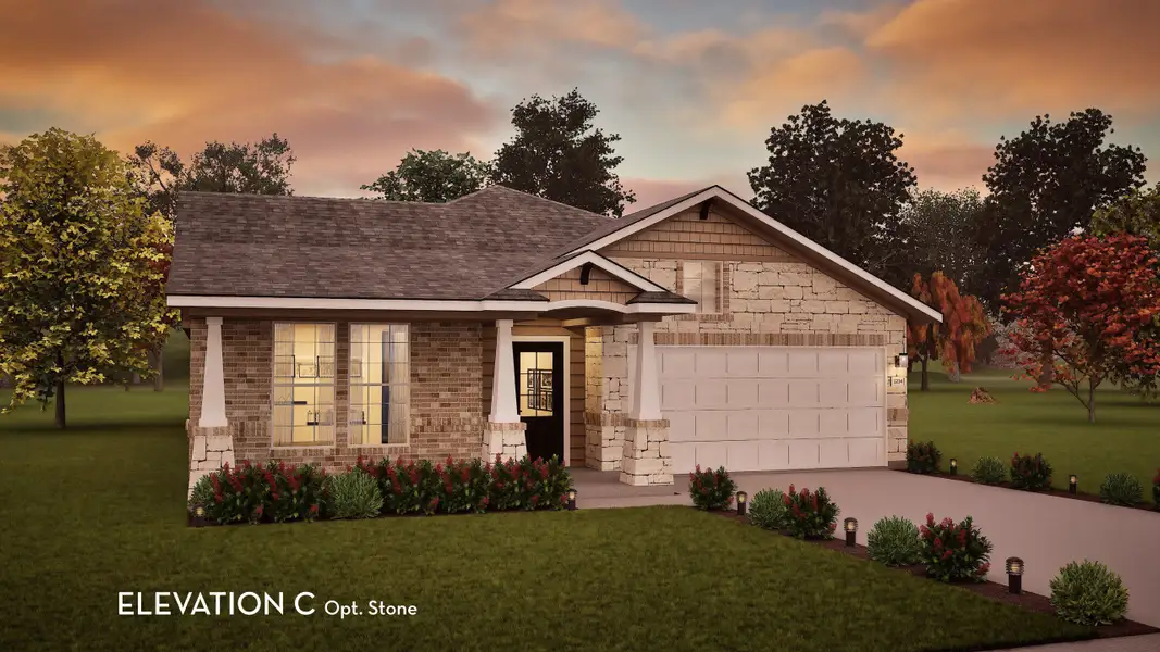 Representative exterior photo of a completed home built from the Glenwood by CastleRock Communities in Hickory Ridge Estates, Elmendorf, TX (Image 23).