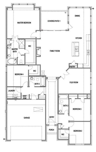 2D floor plan layout of this home in The Grove at Vintage Oaks, New Braunfels, TX (Image 2). 2D floor plan layout of this home in The Grove at Vintage Oaks, New Braunfels, TX (Image 2).