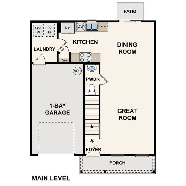 2D floor plan layout for the Ashton by Century Complete in Fiddlers Green, Winston-Salem, NC (Image 3).