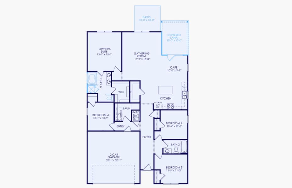 2D floor plan layout of this home in Salem Bay, Beaufort, SC (Image 2).