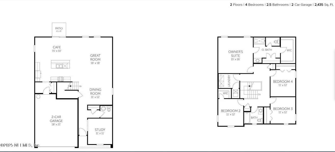 2D floor plan layout of this home in Wilford Oaks, Orange Park, FL (Image 2).