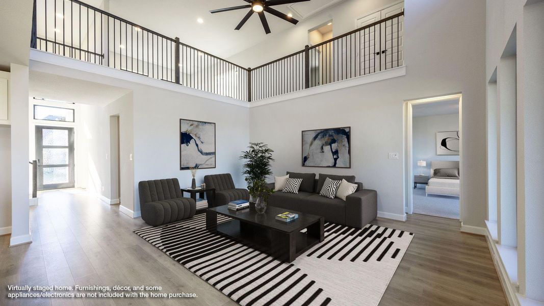 Furnished interior view inside a new home in Lariat 60', Liberty Hill (Image 8). Furnished interior view inside a new home in Lariat 60', Liberty Hill (Image 8).